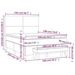 vidaXL Sommier à lattes de lit avec matelas Noir 140x190 cm Tissu