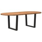 vidaXL Table à manger 220x100x74 cm bois de chêne massif ovale