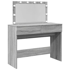 vidaXL Coiffeuse avec LED sonoma gris 100x40x120 cm