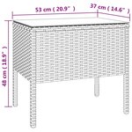 vidaXL Table d'appoint marron 53x37x48 cm poly rotin et verre trempé