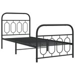 vidaXL Cadre de lit métal sans matelas avec pied de lit noir 90x190 cm