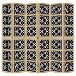 vidaXL Cloison de séparation 6 panneaux marron noir paulownia massif