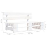 vidaXL Salon de jardin palette 4 Pièces et coussins Pin imprégné de blanc