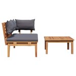 vidaXL Banc de jardin 2 Pièces Marron Teck massif