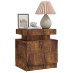 vidaXL Table de chevet chêne fumé 45x35x52 cm Bois d'ingénierie