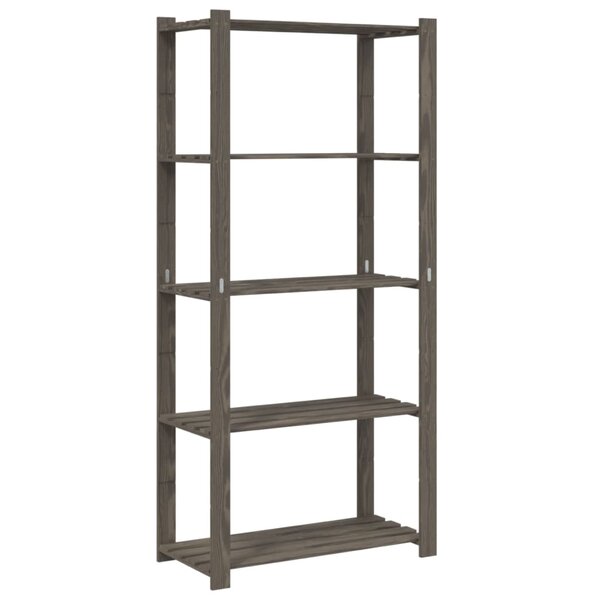 vidaXL Support de rangement à 5 niveaux gris 80x38x170 cm bois de pin