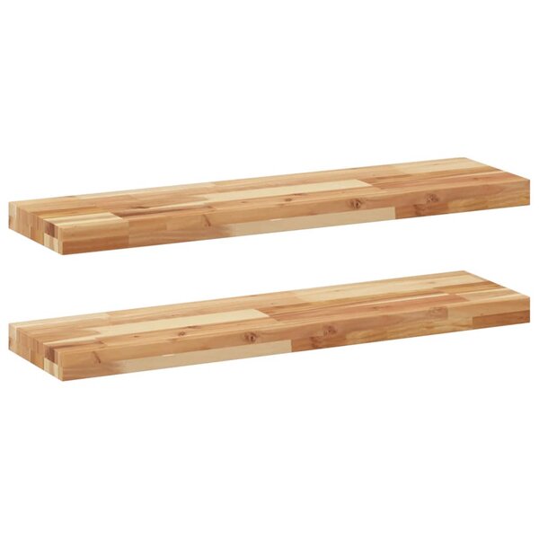 vidaXL Étagères flottantes 2 Pièces 80x20x4 cm acacia massif à l'huile