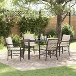 vidaXL Ensemble de salle à manger pour jardin 5 Pièces Marron Poly rotin