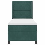 vidaXL Lit à ressorts avec tête de lit Vert foncé 80 x 200 cm Velours