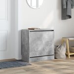 vidaXL Armoire à chaussures gris béton 60x34x63 5 cm bois d'ingénierie
