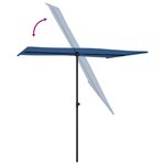 vidaXL Parasol de jardin avec mât en aluminium 2x1 5 m Bleu azuré