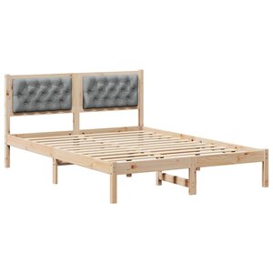 vidaXL Cadre de lit Gris clair 140 x 200 cm Pin massif