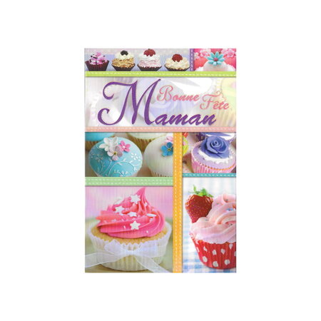 Carte de voeux - bonne fête maman - modèle : cupcake i