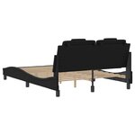 vidaXL Cadre de lit Viana avec LED sans matelas noir 140x190 cm