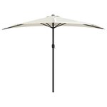 vidaXL Parasol de balcon avec mât en aluminium Sable 300x155 cm Demi