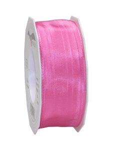 Ruban de soie acetat laitonné lyon 25-m-rouleau 40 mm rose vif