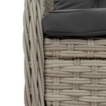 vidaXL Ensemble à manger de jardin et coussins 9 Pièces gris clair rotin