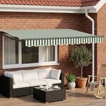 vidaXL Auvent rétractable électrique Vert  Blanc  Anthracite 3 x 2 5 m