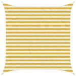 vidaXL Voile d'ombre Jaune et blanc 2 5 x 2 5 m HDPE