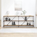 vidaXL Table Console avec étagère Bois Ancien 200 x 30 x 75 cm
