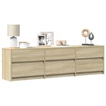 vidaXL Meuble TV avec LED chêne sonoma 180x34x50 cm bois d'ingénierie