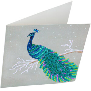 Carte à diamanter 18x18cm Paon
