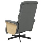 vidaXL Fauteuil inclinable de massage et repose-pieds gris foncé tissu