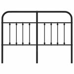 vidaXL Tête de lit de remplacement métal noir 135 cm