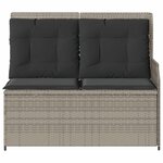 vidaXL Banc de jardin avec coussin Gris clair polyrotin