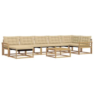 vidaXL Ensemble de canapés d'extérieur 8 pc Blanc et Beige