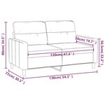 vidaXL Canapé à 2 places Gris foncé 120 cm Tissu