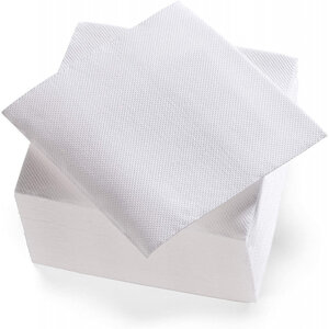 Lot de 40 serviettes en papier 2 plis - 38x38 cm - blanc - gappy