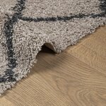 vidaXL Tapis shaggy à poils longs moderne beige anthracite 240x240 cm