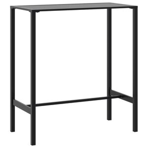 vidaXL Table de bar noir 100x50x110 cm acier enduit de poudre