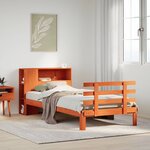 vidaXL Lit bibliothèque sans matelas cire marron 100x200 cm pin massif