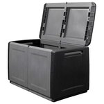 vidaXL Boîte de rangement de jardin 96x53x57 cm 230 L Gris foncé noir