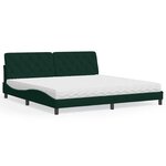 vidaXL Lit avec matelas vert foncé 200x200 cm velours