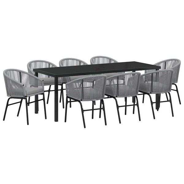 vidaXL Ensemble de salle à manger pour jardin 9 pc Anthracite