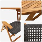 vidaXL Ensemble de salle à manger pour jardin 7 Pièces Noir