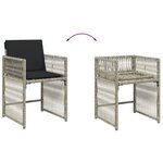 vidaXL Ensemble à manger de jardin et coussins 15 Pièces gris clair rotin