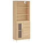 vidaXL Buffet haut Chêne sonoma 69 5x34x180 cm Bois d'ingénierie
