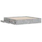vidaXL Cadre de lit et tiroirs gris béton 200x200 cm bois d'ingénierie