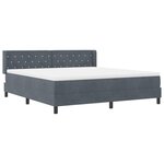 vidaXL Lit Box Spring avec Matelas gris foncé 180x200 cm en Velours
