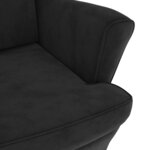 vidaXL Fauteuil à oreilles avec tabouret noir velours