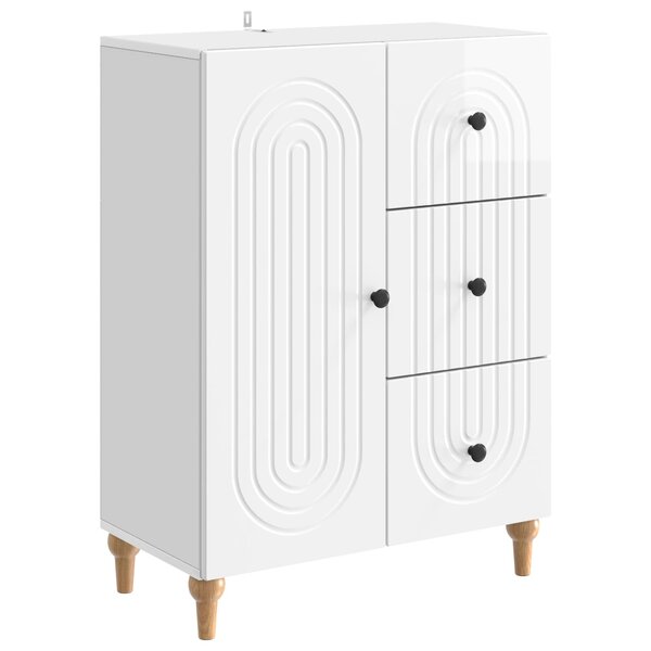 vidaXL Buffet Blanc brillant 66 x 34 5 x 90 cm Bois d'ingénierie