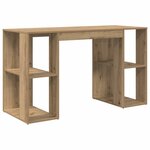 vidaXL Bureau avec Rangement chêne artisanal 130 x 50 5 x 75 cm