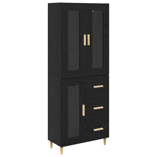 vidaXL Haut Armoire Chêne noir 69 5 x 34 x 180 cm Bois d'ingénierie