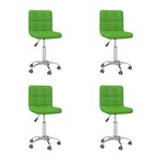 vidaXL Chaises pivotantes à manger lot de 4 vert similicuir