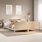 vidaXL Lit bibliothèque sans matelas 200x200 cm bois massif de pin