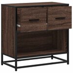 vidaXL Table de chevet chêne marron 60x31x60 cm bois ingénierie métal
